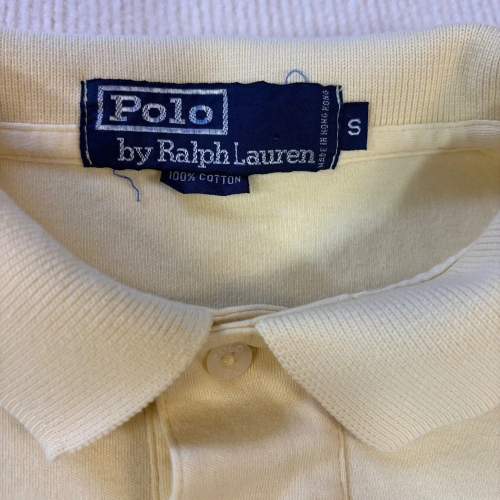 Polo Ralph Lauren‎ Mens Small Yellow Golf Crest Cotton Short Sleeve Polo Shirt